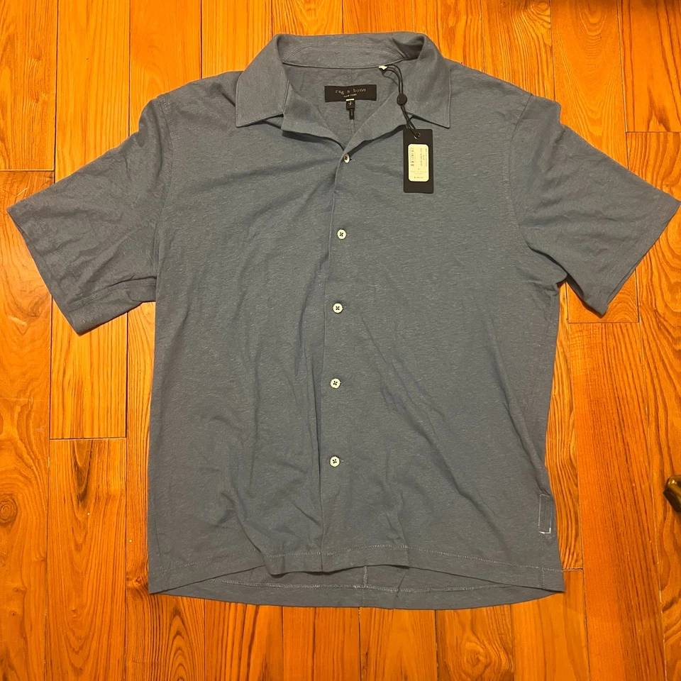 Rag and Bone Knit Avery Shirt in Blue (Size Small) $195 MSRP - Image 3 of 4