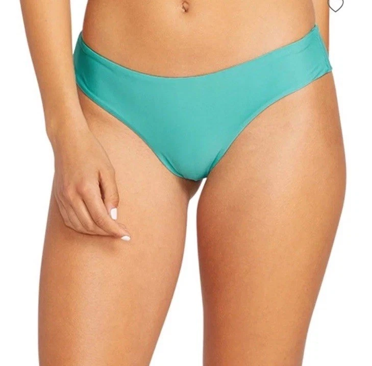 Volcom Simply Seamless Cheekini Bikini Bottoms - Turquoise Large - Image 3 of 4