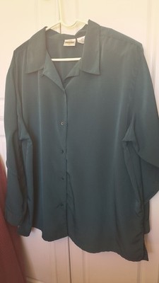 Bentley Button Down Green Crop Shirt Long Sleeve 24W (B3
