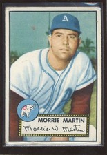 1952 Topps #131 Morrie Martin Surface Residue and Damage