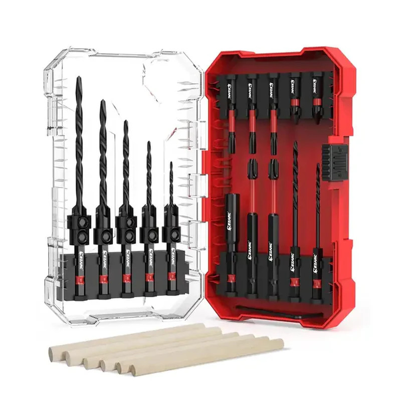 EZARC Countersink Drill Bit Set 24-Pack, Tapered Drill Bits Kit For Woodworking