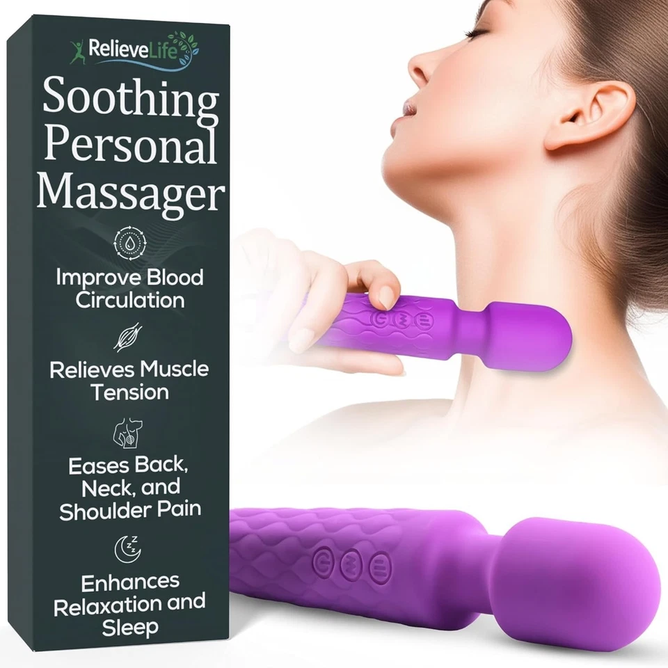 3 Ergonomic Hand Massager Purple Silicone with Adjustable Speeds for Pain Relief - Image 4 of 4