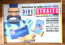 Super Rare, Vintage Dire Straits - "Money For Nothing" Fullsize Poster MTV