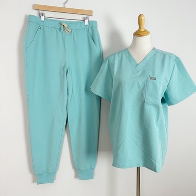 Figs 2 Piece Scrub Set Light Turquoise Top (Medium) & Jogger Pants (Large) Men s