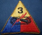 WW2 ERA 3rd ARMORED DIVISION PATCH US MILITARY BADGE UNITED STATES WORLD WAR II