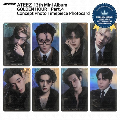 #ad ATEEZ Golden Hour Part.4 Concept Photo Timepiece Photocard $17.99