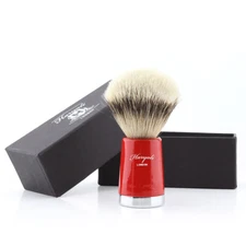 Barbershop Shaving Brush Brass Handle Silver Tip Synthetic Hair For Men Razors