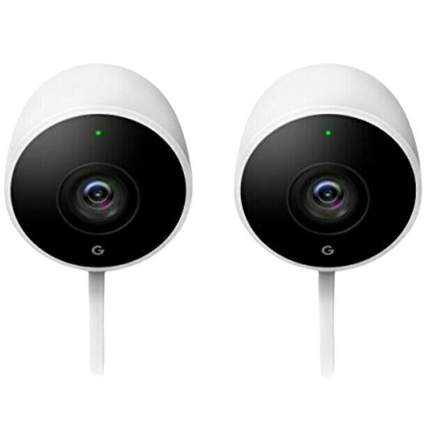 Google Nest Cam Indoor/Outdoor Security Camera (2-Pack) - Used, White, 1080p, Wireless