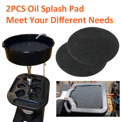 #ad 2Pcs 140℃ Oil Drain Splash Pad 15inch Round Oil Change Mat Black No Splatter $16.55