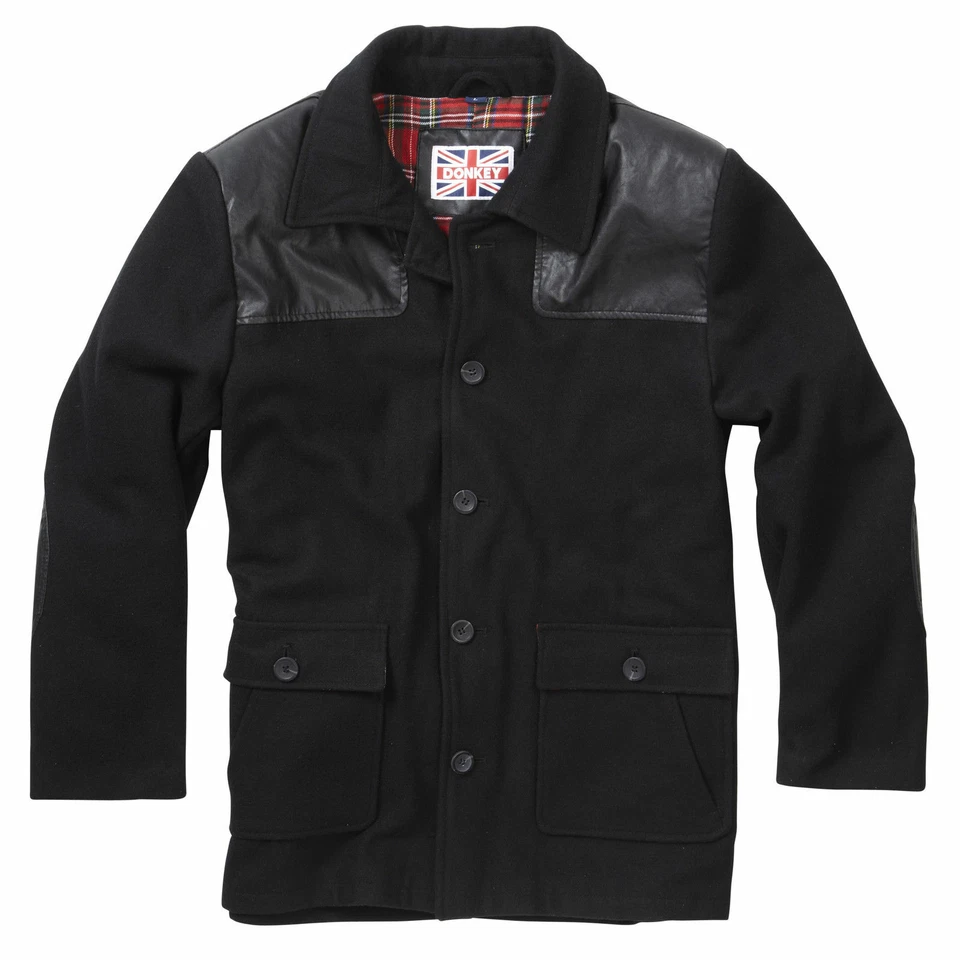 Mens Donkey Vintage Jacket Skinhead Punk MOD Outdoor Work Winter Warm Wool Coat - Image 2 of 2