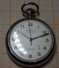 Älteres Damentaschenuhr Metall BWC defekt für Teile etc. GX27