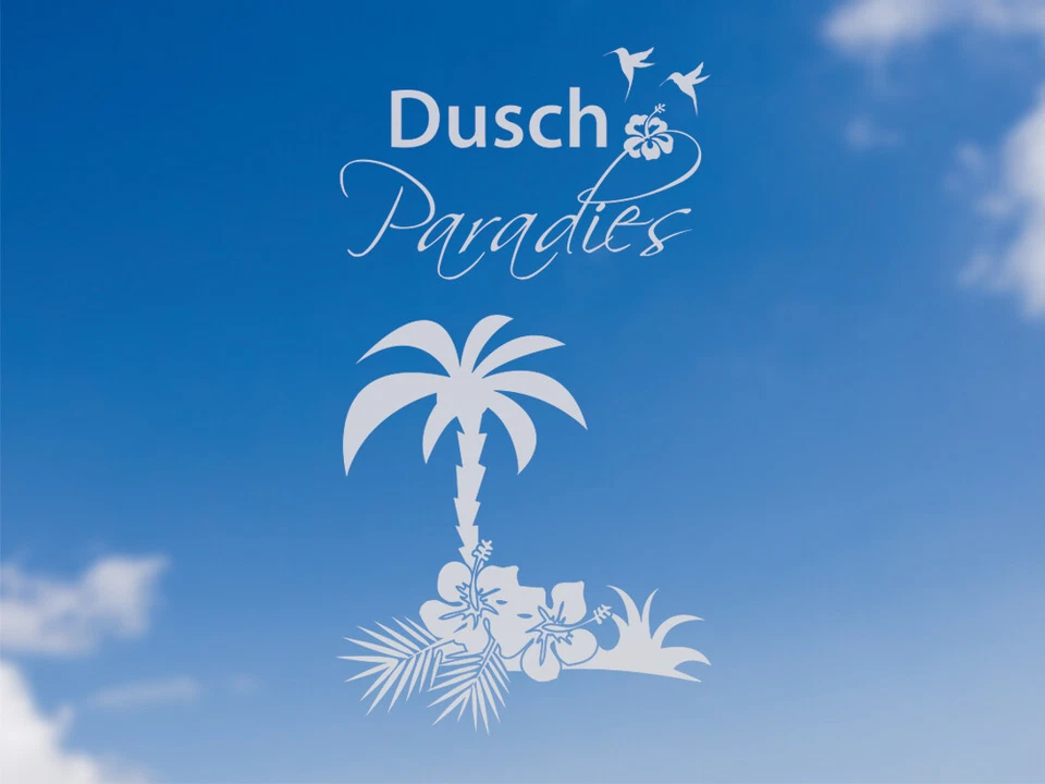 Fensterfolie Duschkabine Badezimmer Palme Blumen Spruch Fenstertattoo Aufkleber - Bild 2 von 4