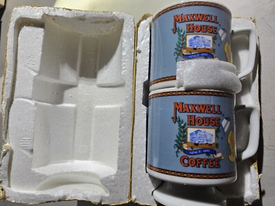 Vintage Maxwell House Coffee Cups/ Mugs 1970s In Original Packaging