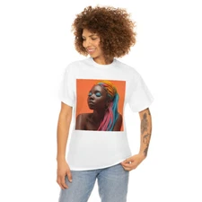 Bold Black Woman: AI Art Unisex Heavy Cotton Tee 45
