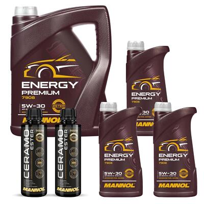 8L MANNOL Motoröl ENERGY PREMIUM 5W-30 Inkl. 2x Additive Ceramo Ester 9829