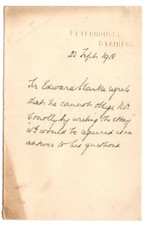 Edward Clarke Signed Letter 1918 / Autographed Barrister for Oscar Wilde
