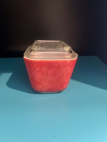 Vintage Pyrex rot Kühlschrank Geschirr mit Deckel 0501 1-1/2 Tasse [c564] - Bild 4 von 12