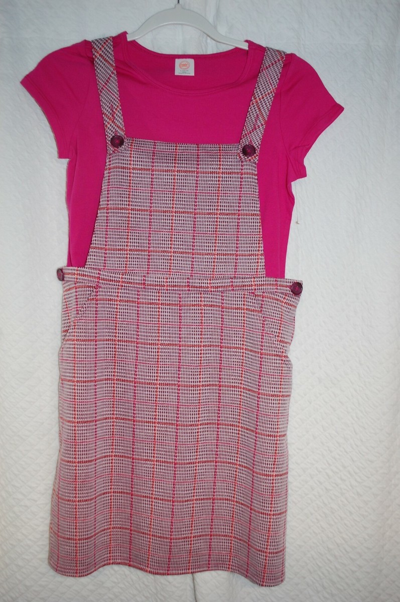 Girls 2 Pc Outfit PINK PLAID OVERALLS DRESS Jumper S/S T-SHIRT Size XXL 18 | eBay Girls 2 Pc Outfit PINK PLAID OVERALLS DRESS Jumper S/S T-SHIRT Size XXL 18 | eBay