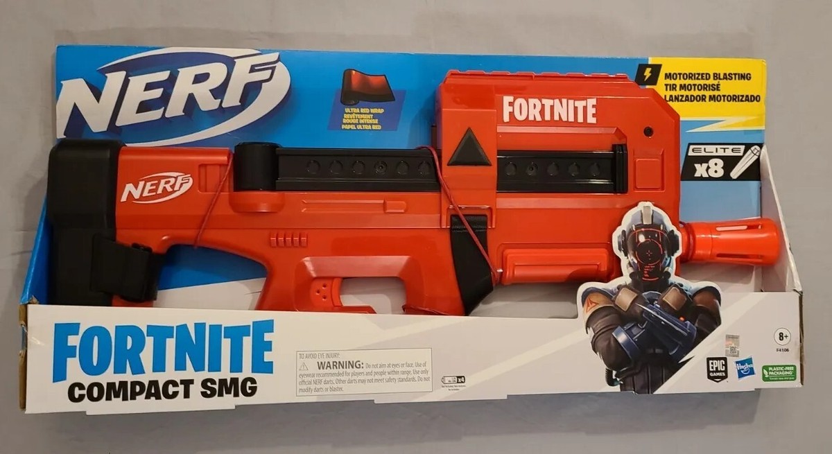 NERF x Fortnite Compact SMG Motorized Dart Blaster Elite x8 - New