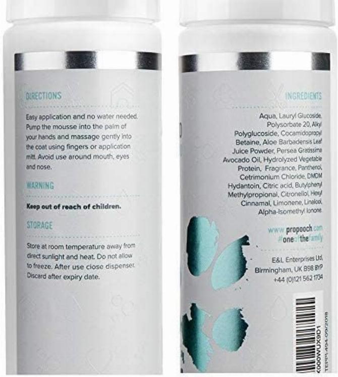 Pro Pooch Dry Shampoo For Dogs Naturally Derived pH Balanced