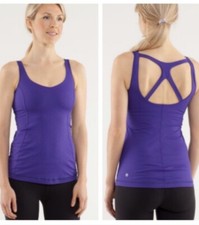 lululemon Athletica tank top purple crossed back women size 4