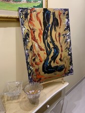 Dipinto Olio Su Tela “La Donna” Astratto 50x70 Quadro A Olio.