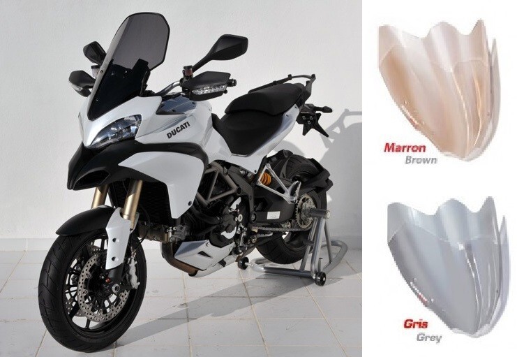 Bulle Ermax HP +15 pour Ducati Multistrada 1200 2010-2012 haute taille 62 cm gris clair