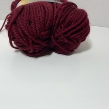 Burgundy Bulky Yarn 2 Skeins Acrylic 4 Ply 5oz 131yds Dark Red Made in USA