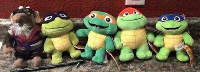 (Set of 5) Teenage Mutant Ninja Turtles Mutant Mayhem Plush Toys