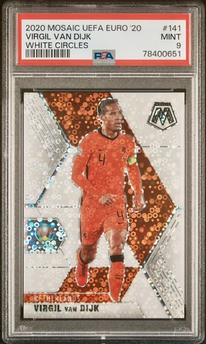 2021 Panini Mosaic UEFA Euro 2020 White Circles #141 Virgil Van Dijk /25 PSA 9