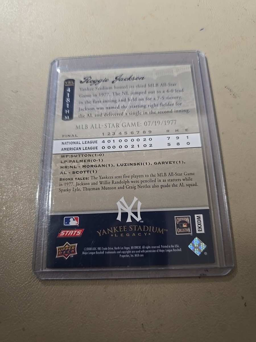 2008 REGGIE JACKSON YANKEE STADIUM LEGACY CARD MLB ALL STAR