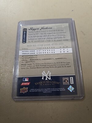 2008 REGGIE JACKSON YANKEE STADIUM LEGACY CARD MLB ALL STAR GAME