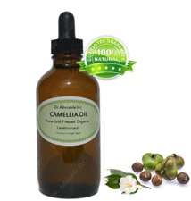 1 oz Glass Bottle with Glass Dropper Camellia Seed Oil Virgin Unrefined Organic