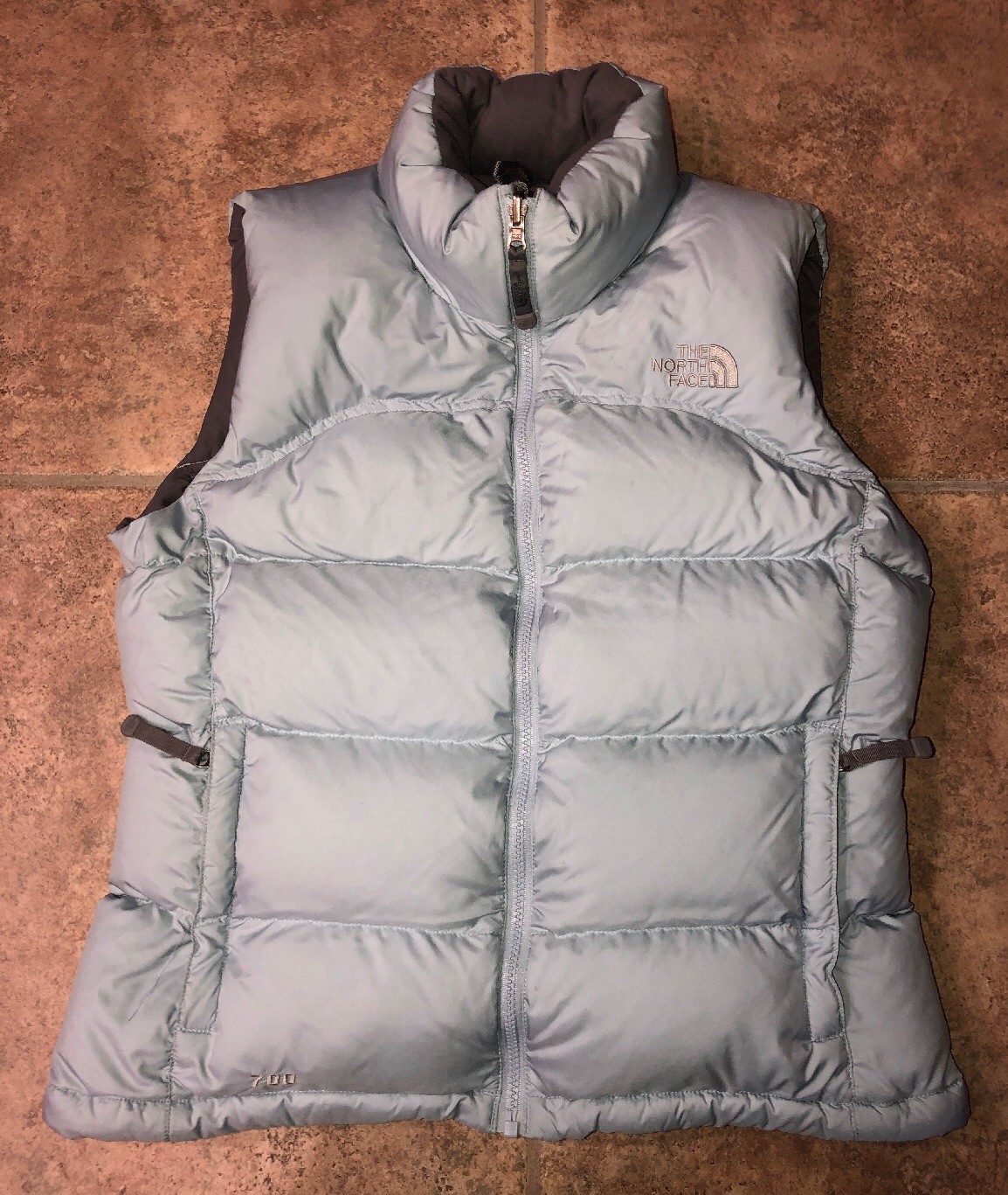 The North Face Women’s Light bluee 700 DOWN Full Zip Puffer Vest Size S The North Face Women’s Light bluee 700 DOWN Full Zip Puffer Vest Size S