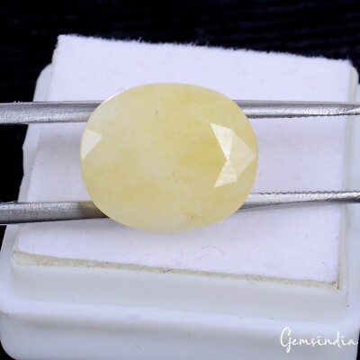 9,30 Cts Natürlicher Unbehandelter Gelb Sapphire Oval Facettiert Lose Edelstein