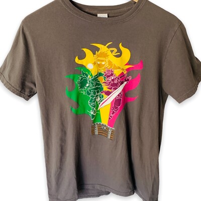 Anime Graphic T-Shirt Gray Adult Medium M Asta Naruto Deku Black Clover Shonen