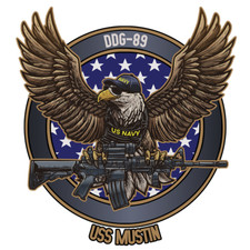 USS Mustin Decal - Prior Service Sticker - USN - USN DDG-89 4" Decal