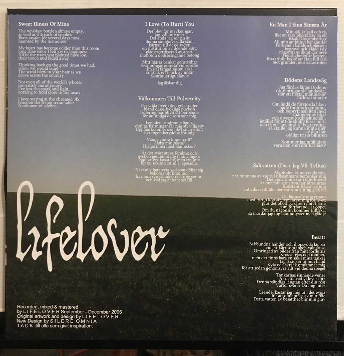 Lifelover - Erotik LP 2025 Osmose - OPLP214 [Clear w/ Purple Swirl