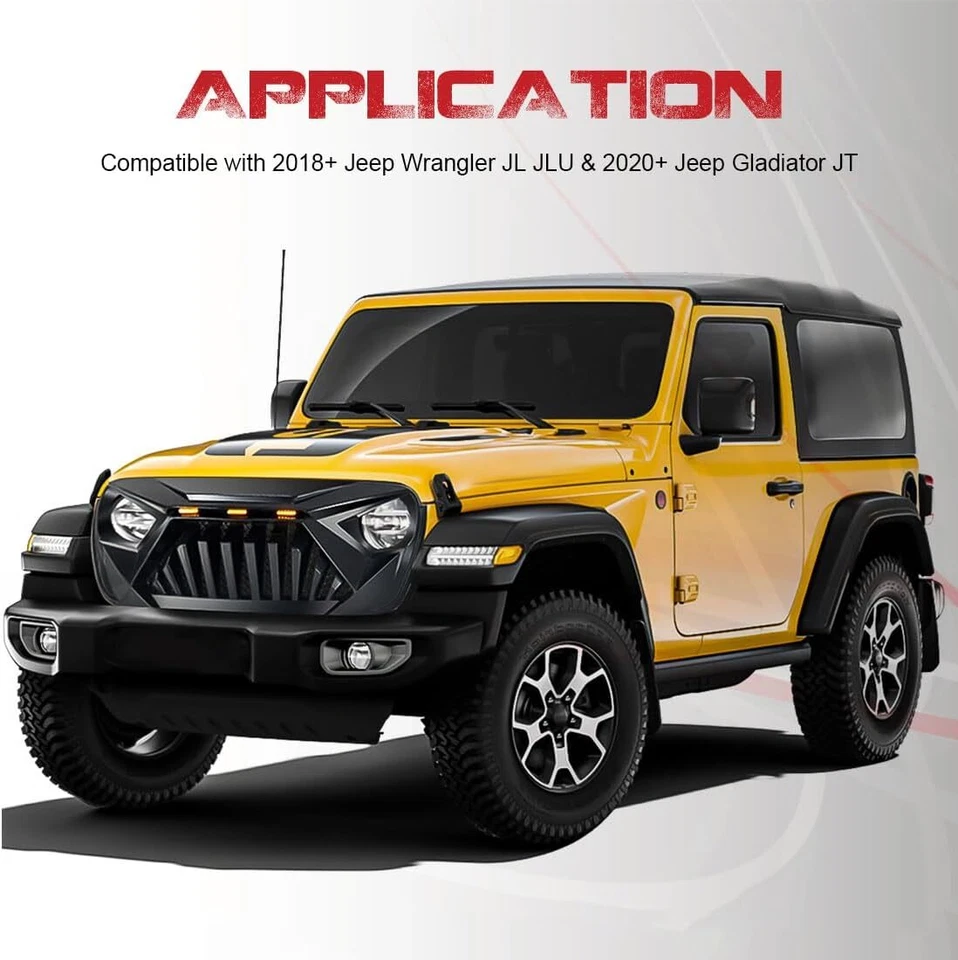 Parrilla de parachoques delantera Goliath para Jeep Wrangler JL 2018-2023 y Gladiator JT Foto 2 de 4