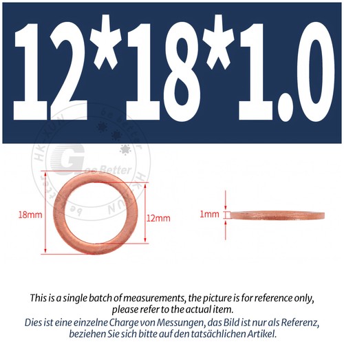 Copper Sealing Washers Metric - M3 M4 M5 M6 M8 M10 M12 - M60 Sump Plug Washer - Picture 69 of 130