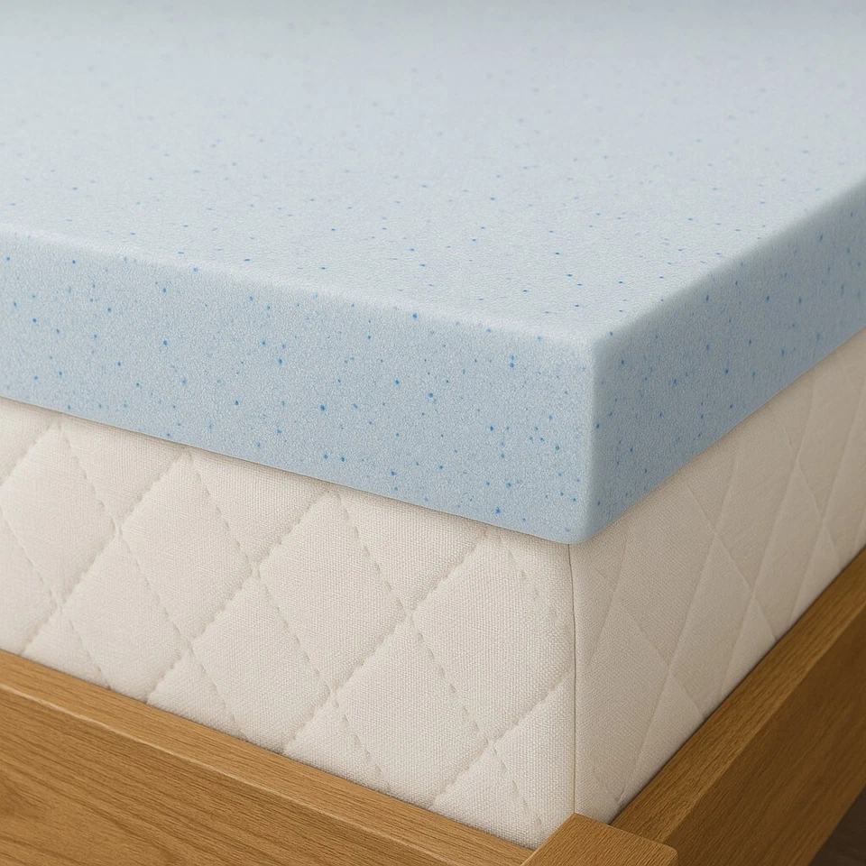 LOUNJ 2" 3" Gel Memory Foam Mattress Topper, Twin XL Full Queen King Cal King - Image 3 of 4
