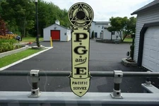 PG & E-PACIFIC POWER & ELECTRIC DIE CUT HEAVY-THICK ELECTRICIAN GIFT SIGN