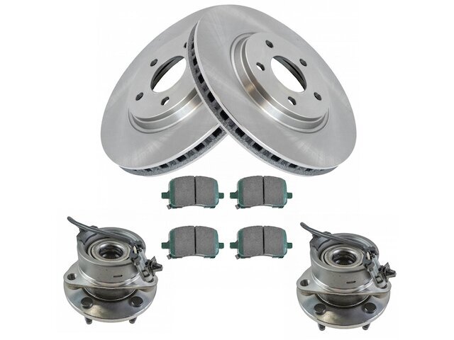 TRQ Front Brake Pad Rotor & Wheel Hub Kit for 2007 Pontiac G5 95HHZM