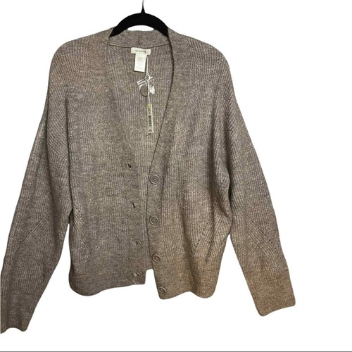 Max Studio Open Front Muted Brown Long Sleeve Cardigan Size Small NWT