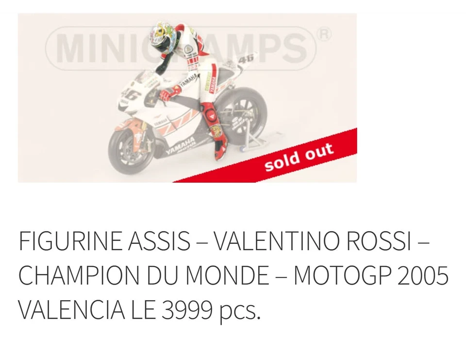 MINICHAMPS 1/12 FIGURINE DE VALENTINO ROSSI EN POSITION DEPART GP LAGUNA 2005 - Photo 4/4