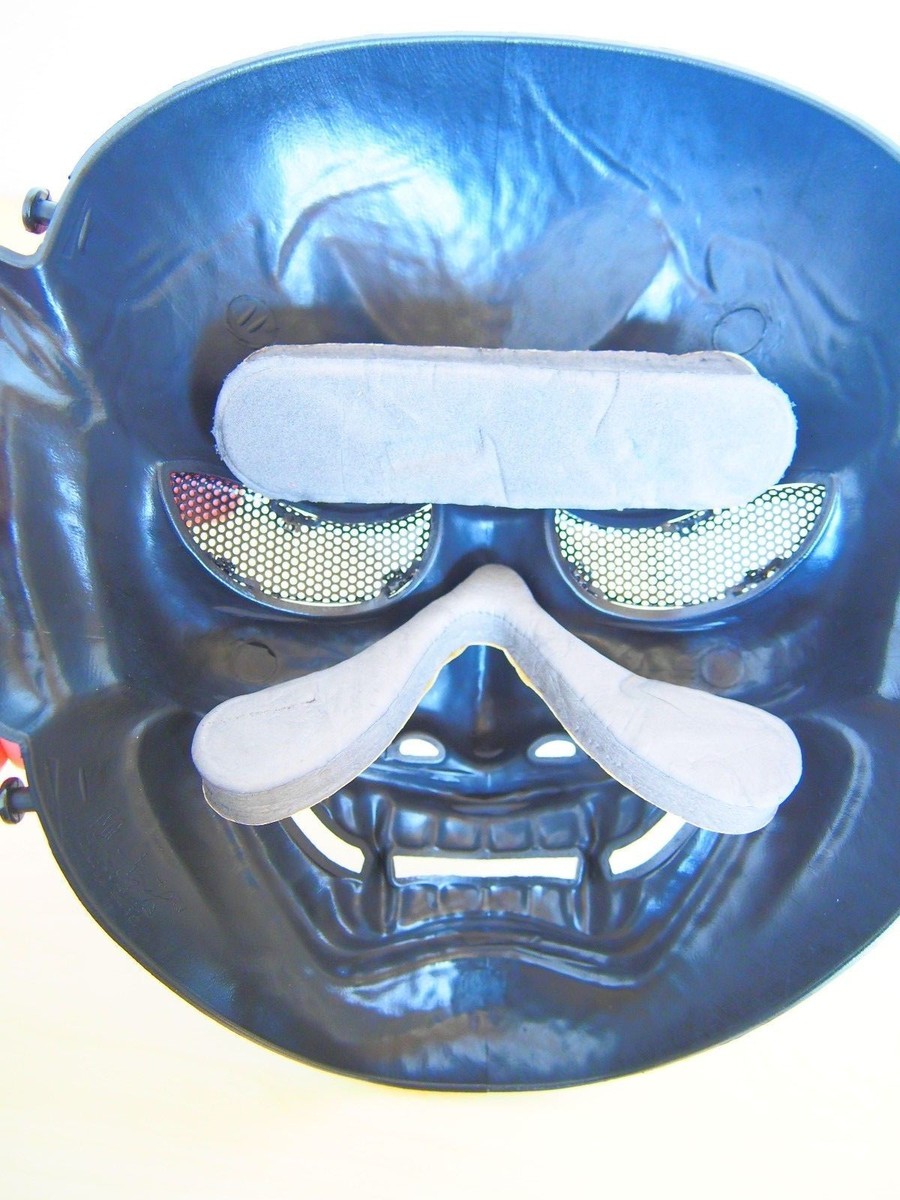 Masque Mempo de samouraï demi-visage, Cool Baddass Demon Oni japonais Noh Bushido Ronin Warrior Airsoft Paintball BB Gun DA501 - Canada