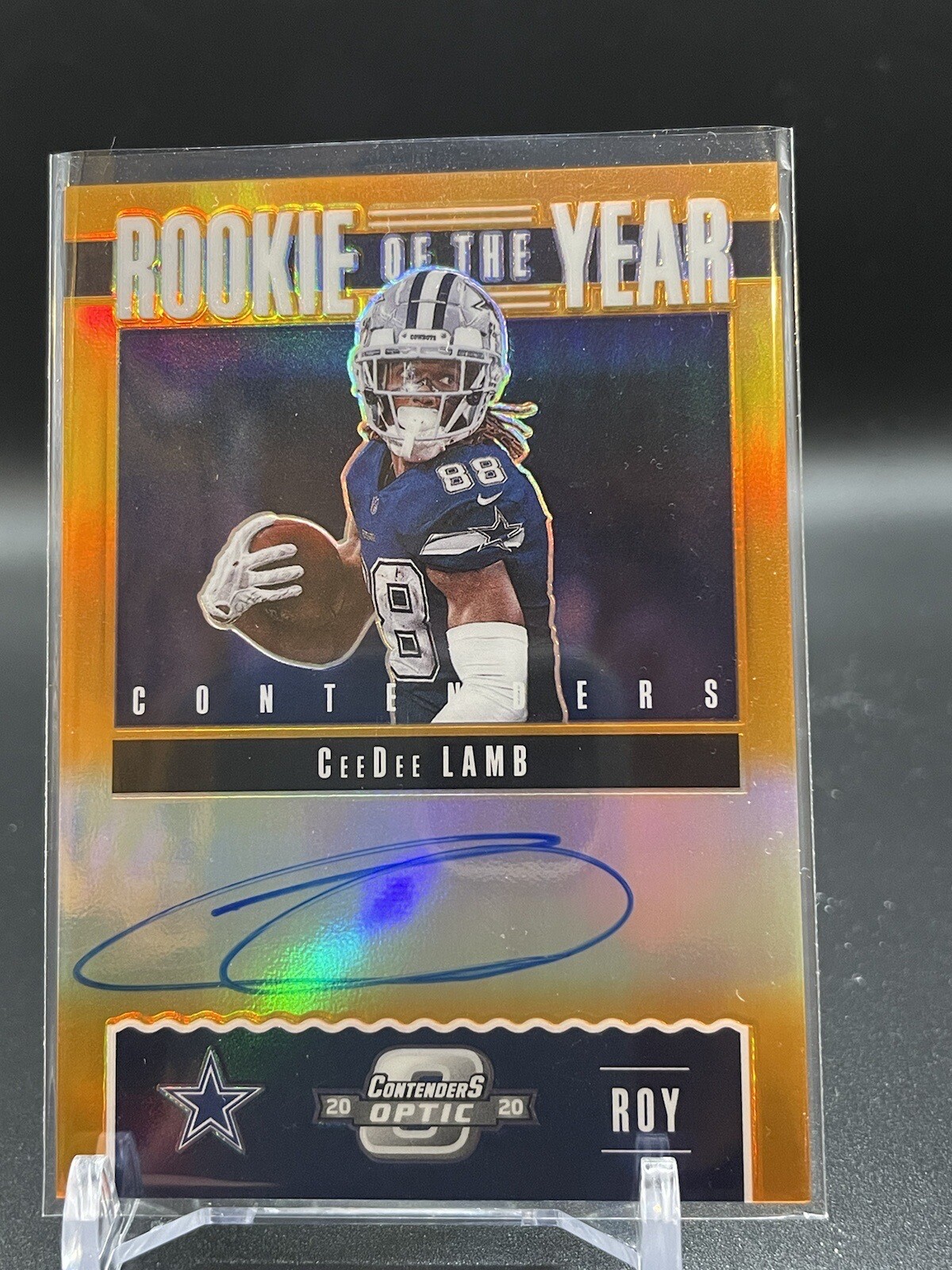 2020 Panini Contenders Optic CeeDee Lamb Rookie Of The Year ROY Orange Auto /50