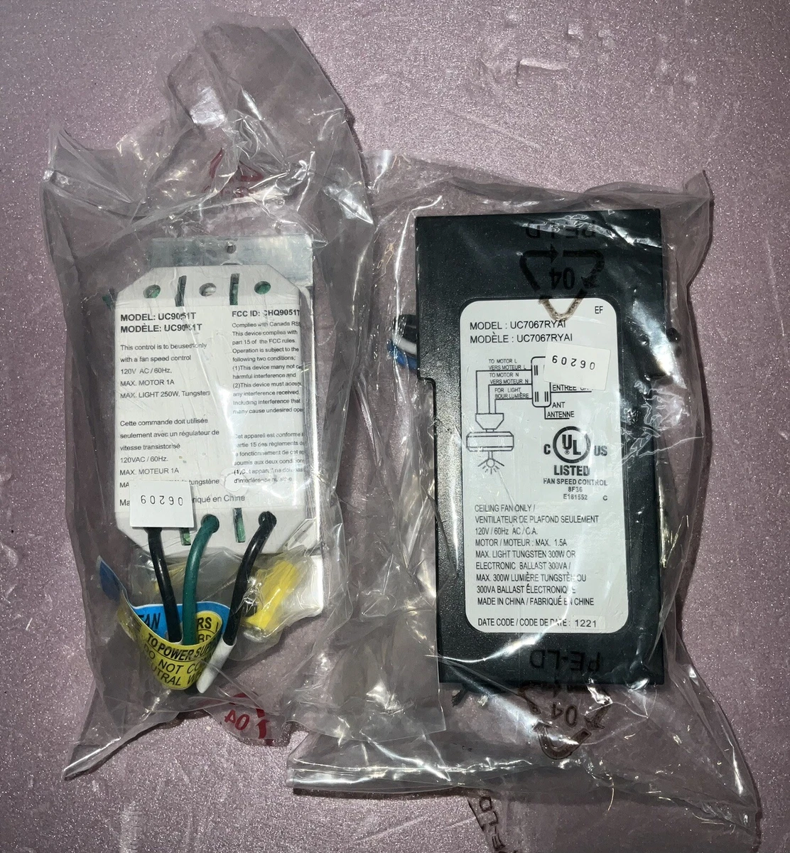 Ceiling Fan Remote Wall Control Uc9051t Shelly Lighting