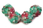 Lampwork Glass Flower Beads Raised Petals Sea Green 15 mm 4 Beads (#a33) — photo 2