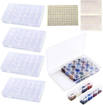 EIITO 4 PCS Diamond Painting Aufbewahrungsbox , Kunststoff Dosen Diamant Stickerei Box